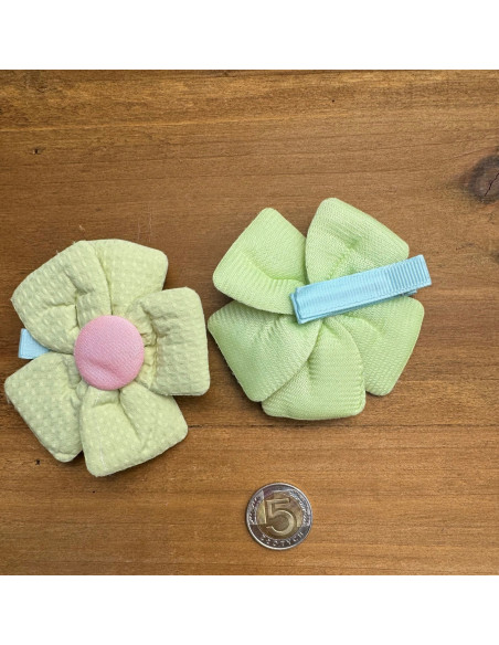 Zestaw 4 sztuki Gumki i spinki do włosów dla dziewczynki Kwiatki XXL SET