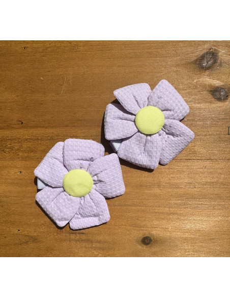 Zestaw 4 sztuki Gumki i spinki do włosów dla dziewczynki Kwiatki XXL SET