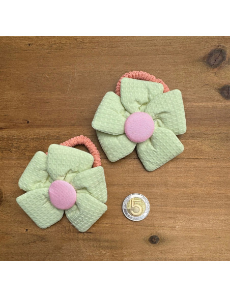Zestaw 4 sztuki Gumki i spinki do włosów dla dziewczynki Kwiatki XXL SET
