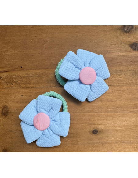 Zestaw 4 sztuki Gumki i spinki do włosów dla dziewczynki Kwiatki XXL SET