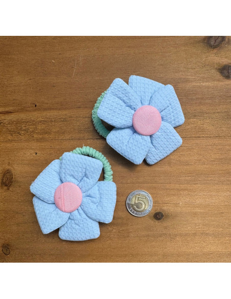 Zestaw 4 sztuki Gumki i spinki do włosów dla dziewczynki Kwiatki XXL SET