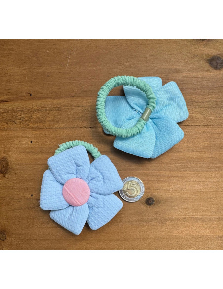Zestaw 4 sztuki Gumki i spinki do włosów dla dziewczynki Kwiatki XXL SET