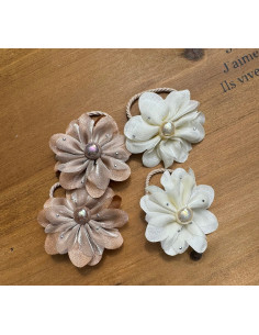 Zestaw 4 sztuki Gumki do włosów dla dziewczynki Kwiatki SET