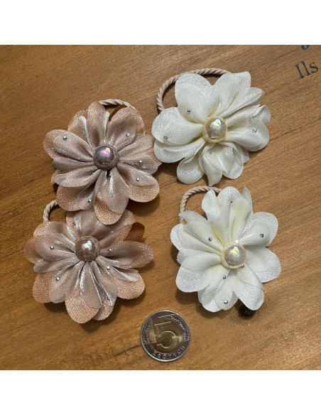 Zestaw 4 sztuki Gumki do włosów dla dziewczynki Kwiatki SET