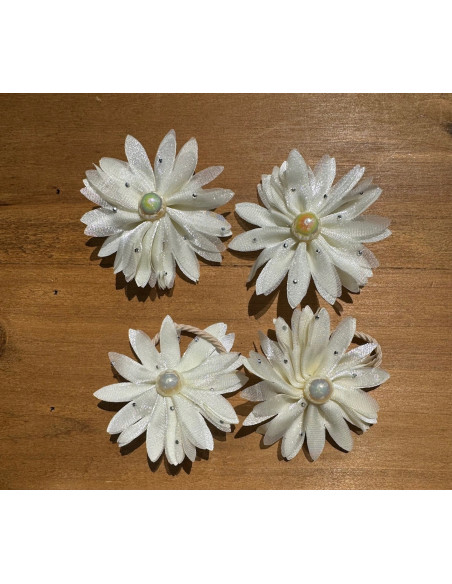 Zestaw 4 sztuki Gumki i spinki do włosów dla dziewczynki Kwiatki SET