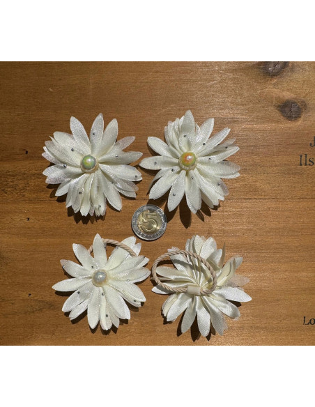 Zestaw 4 sztuki Gumki i spinki do włosów dla dziewczynki Kwiatki SET