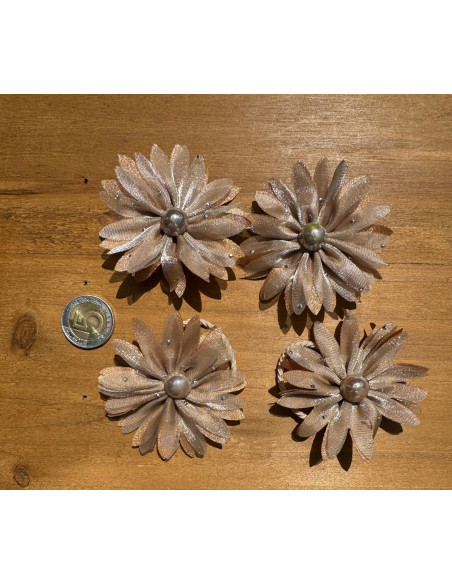 Zestaw 4 sztuki Gumki i spinki do włosów dla dziewczynki Kwiatki SET