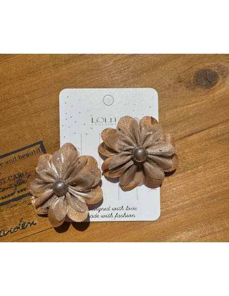 Zestaw 4 sztuki Gumki i spinki do włosów dla dziewczynki Kwiatki SET