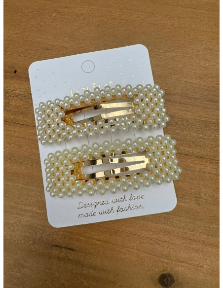 Spinki do włosów białe ecru z perełkami Lolita Accessories 5 sztuk MIX