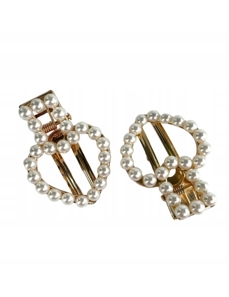 Spinki do włosów SERCE Z PEREŁKAMI Lolita Accessories 2 sztuki Wieczorowe