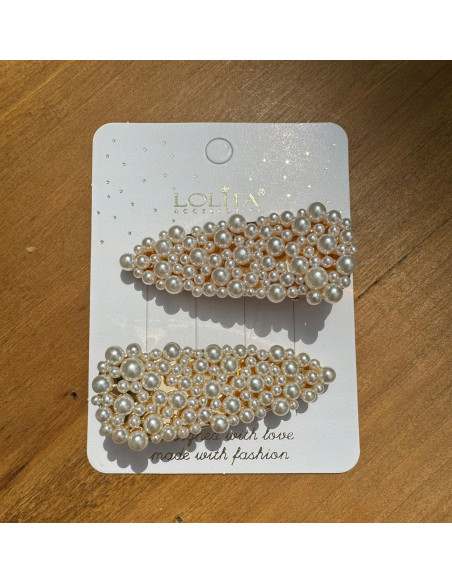 Spinki do włosów Z PEREŁKAMI Lolita Accessories 2 sztuki Wieczorowe