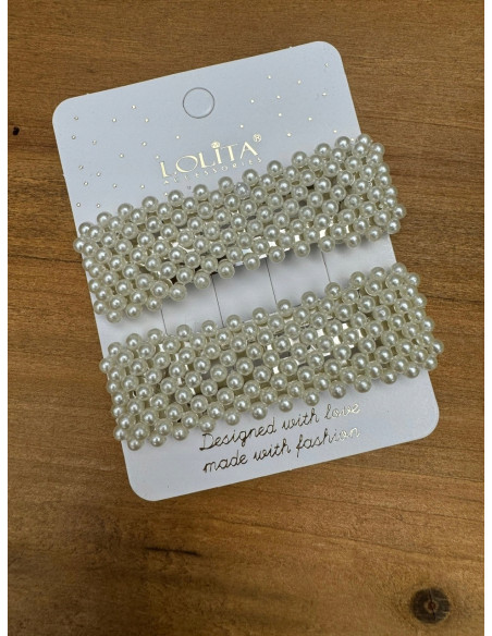Spinki do włosów z perełkami Lolita Accessories 2 sztuki Wieczorowe