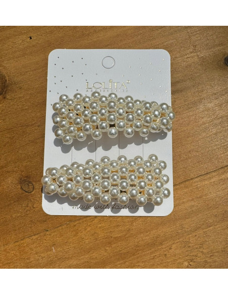 Spinki do włosów z perełkami Lolita Accessories 2 sztuki Wieczorowe