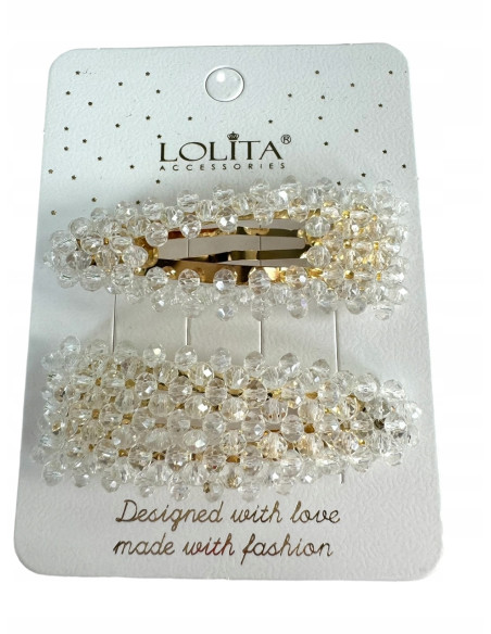 Spinki do włosów z kryształkami Lolita Accessories 2 sztuki Wieczorowe