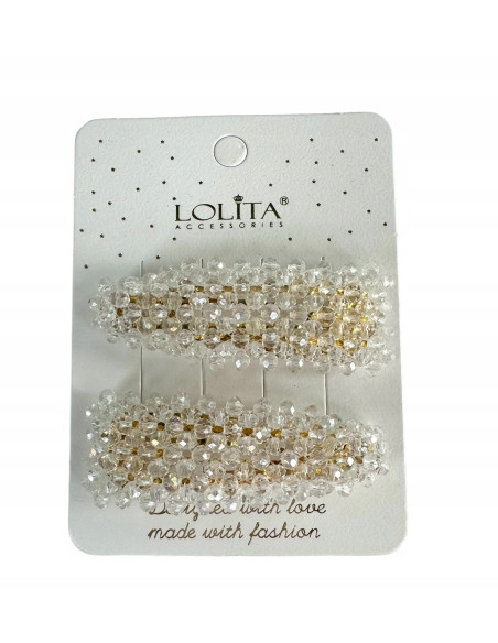 Spinki do włosów z kryształkami Lolita Accessories 2 sztuki Wieczorowe