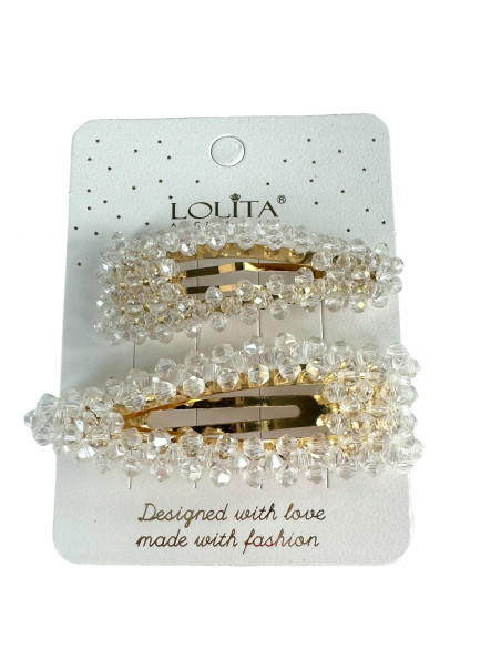 Spinki do włosów z kryształkami Lolita Accessories 2 sztuki Wieczorowe