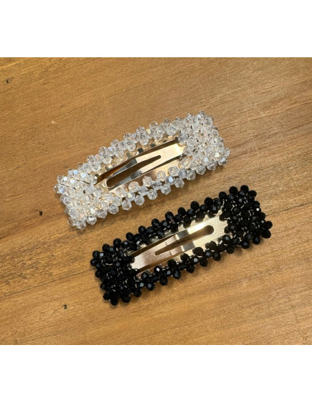 Spinki do włosów czarne / bezbarwne Lolita Accessories 2 sztuki Wieczorowe