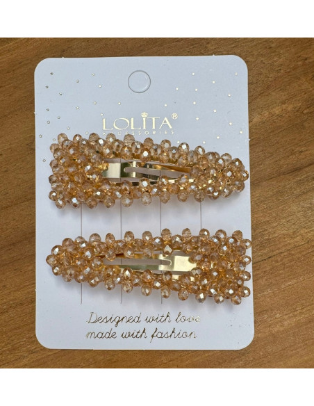 Spinki do włosów kryształki Lolita Accessories 2 sztuki Wieczorowe