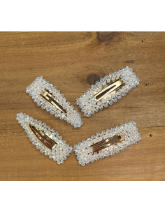 Spinki do włosów białe ecru kryształki Lolita Accessories...