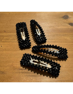 Spinki do włosów czarne kryształki Lolita Accessories 4...