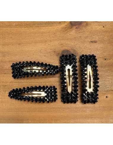 Spinki do włosów czarne kryształki Lolita...