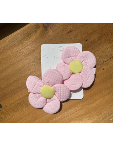 Zestaw 4 sztuki Gumki i spinki do włosów dla dziewczynki Kwiatki XXL SET