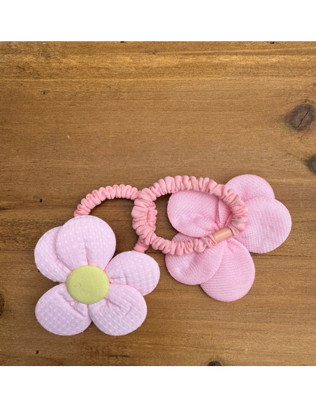 Zestaw 4 sztuki Gumki i spinki do włosów dla dziewczynki Kwiatki XXL SET