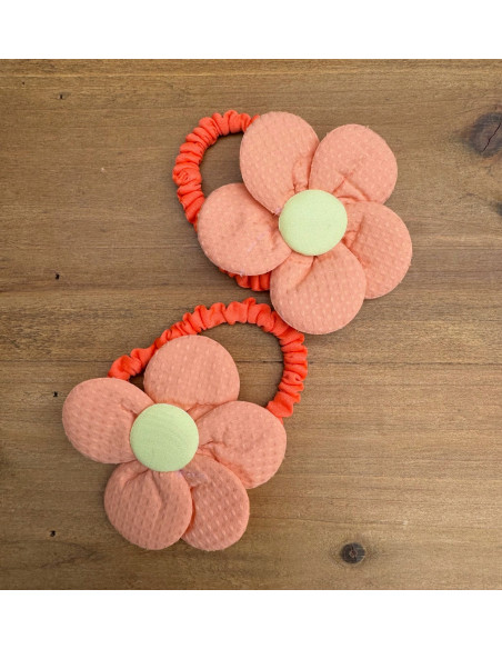 Zestaw 4 sztuki Gumki i spinki do włosów dla dziewczynki Kwiatki XXL SET