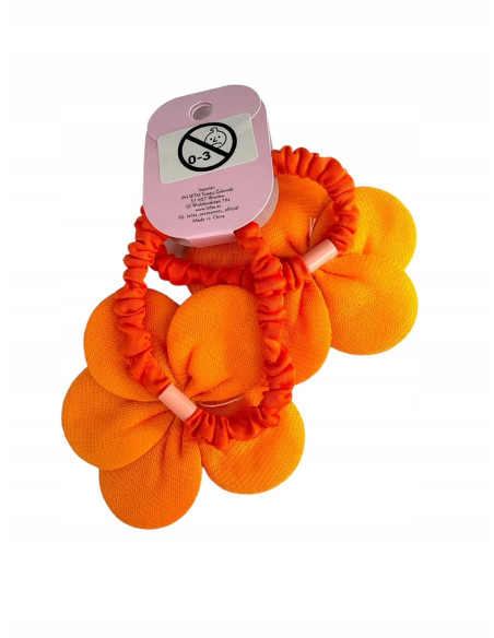 Zestaw 4 sztuki Gumki i spinki do włosów dla dziewczynki Kwiatki XXL SET