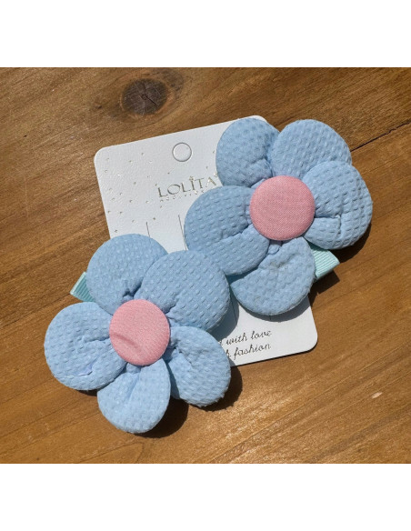 Zestaw 4 sztuki Gumki i spinki do włosów dla dziewczynki Kwiatki XXL SET