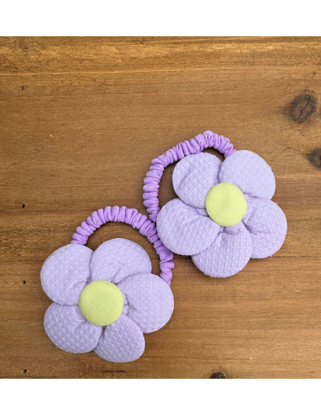 Zestaw 4 sztuki Gumki i spinki do włosów dla dziewczynki Kwiatki XXL SET