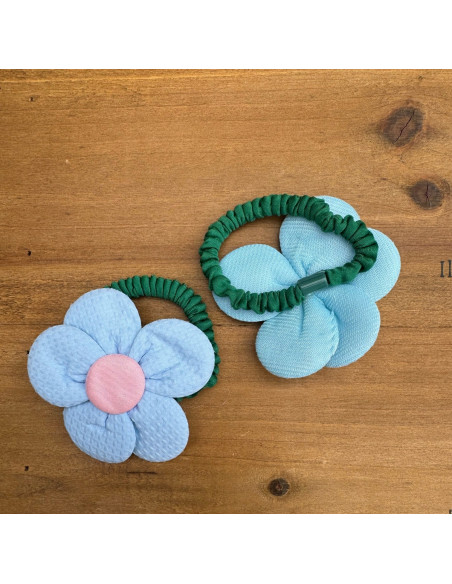 Zestaw 4 sztuki Gumki i spinki do włosów dla dziewczynki Kwiatki XXL SET