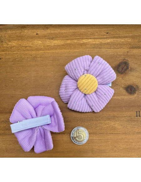 Zestaw 4 sztuki Gumki i spinki do włosów dla dziewczynki Kwiatki XXL SET