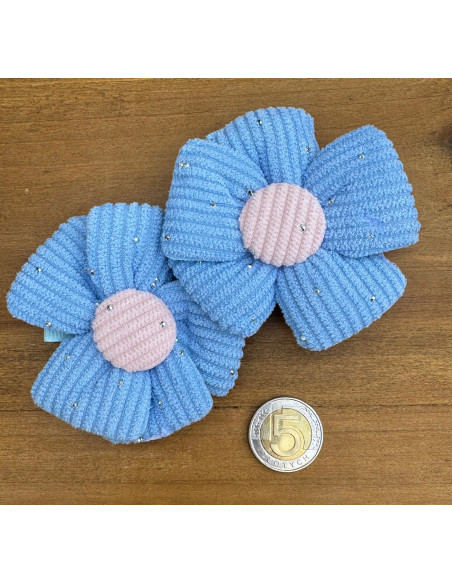 Zestaw 4 sztuki Gumki i spinki do włosów dla dziewczynki Kwiatki XXL SET