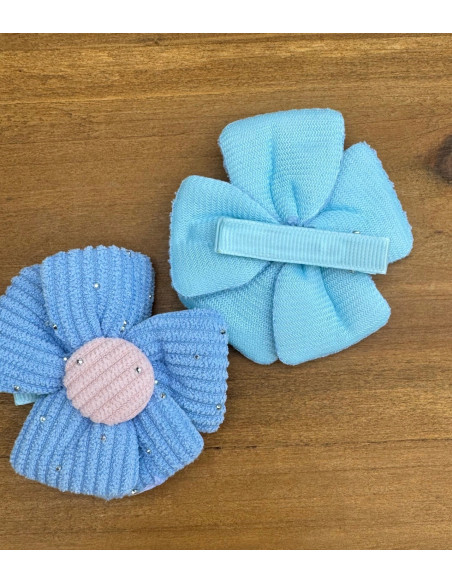 Zestaw 4 sztuki Gumki i spinki do włosów dla dziewczynki Kwiatki XXL SET