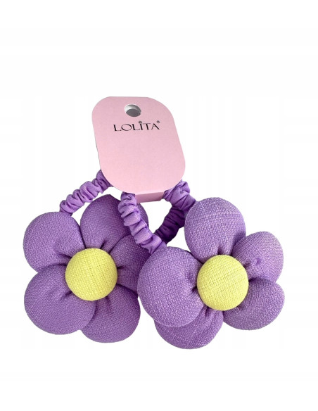 Gumki do włosów dla dziewczynki Kwiatki XXL Lolita Acc. Zestaw 2 sztuki