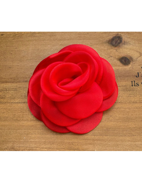 KWIAT Z MATERIAŁU BROSZKA PRZYPINKA PREZENT LOLITA CZERWIEŃ 13-14 CM