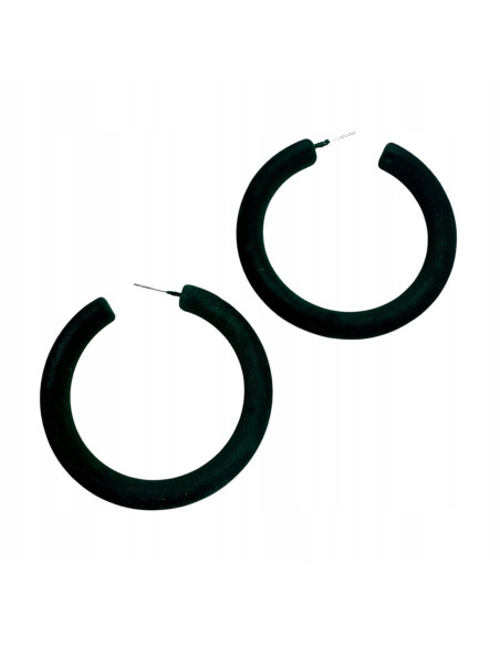 KOLCZYKI "AKSAMITNE" FLOKOWANE ZIELONE KOŁA LOLITA srebrny sztyft 925