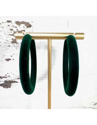 KOLCZYKI "AKSAMITNE" FLOKOWANE ZIELONE KOŁA...