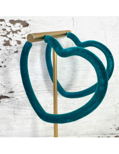 KOLCZYKI "AKSAMITNE" FLOKOWANE TURKUSOWE SERCE LOLITA... 2