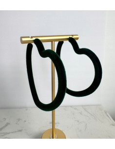 KOLCZYKI "AKSAMITNE" FLOKOWANE ZIELONE SERCE LOLITA... 2