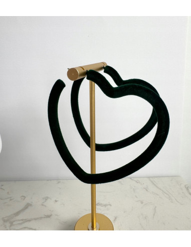 KOLCZYKI "AKSAMITNE" FLOKOWANE ZIELONE SERCE...