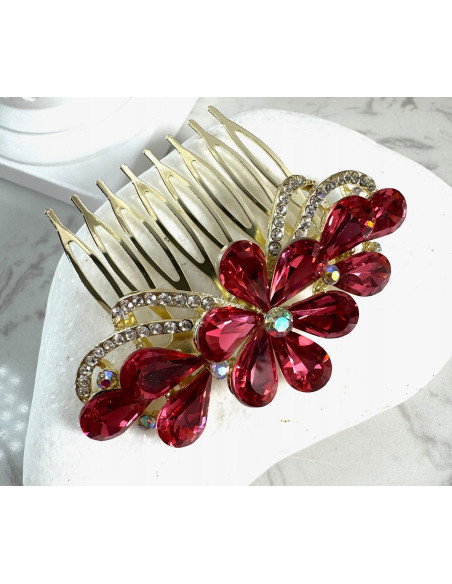 GRZEBIEŃ wsuwany do włosów wtykowy ozdobny diamenty Lolita Akcesoria