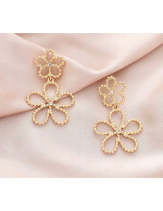 Kolczyki Kwiatek złote Kwiatki Lolita Accessories srebrny...