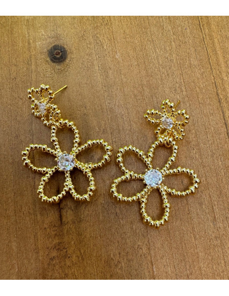 Kolczyki Kwiatek złote Kwiatki Lolita Accessories srebrny sztyft 925