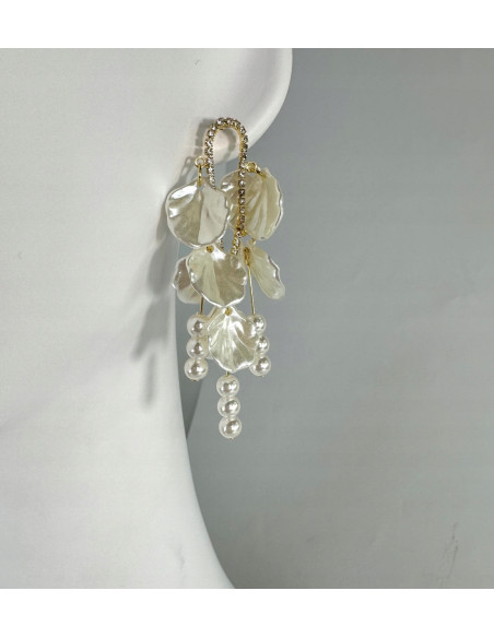 Kolczyki Kwiatek Perłowe Kwiatki Lolita Accessories srebrny sztyft 925