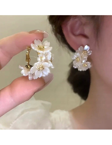 Kolczyki Kwiatek Koła Kwiatki Lolita Accessories srebrny sztyft 925