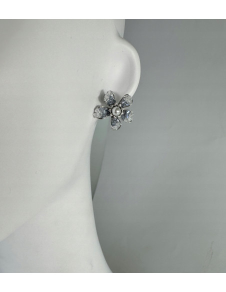 Kolczyki Kwiatek Połyskujące Kwiatki Lolita Accessories srebrny sztyft 925