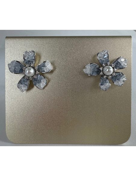 Kolczyki Kwiatek Połyskujące Kwiatki Lolita Accessories srebrny sztyft 925