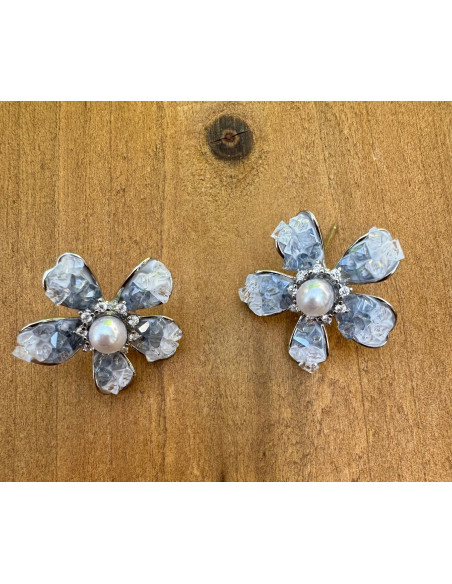 Kolczyki Kwiatek Połyskujące Kwiatki Lolita Accessories srebrny sztyft 925